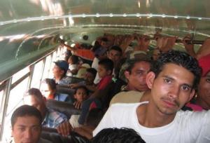 chicken bus in Nicaragua