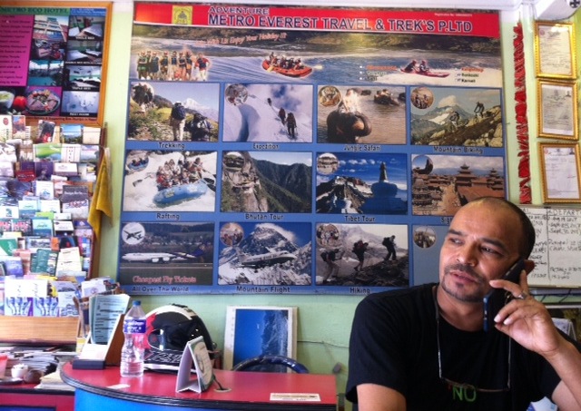 Dil in his office at the travel agency - Kathmandu